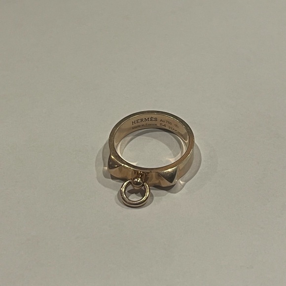Hermes Rose Gold Collier De Chain ring Size 54 - Picture 8 of 9